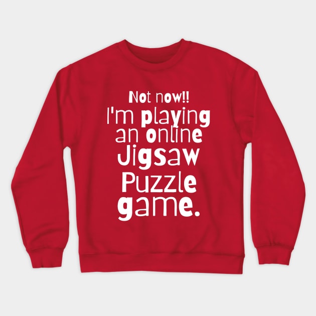 Online Jigsaw Puzzle Game Crewneck Sweatshirt by Mey Designs